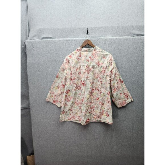 Alfred Dunner Womens Floral 3/4 Sleeve Button-Up Blouse Size 22W Cotton Blend - Picture 3 of 4